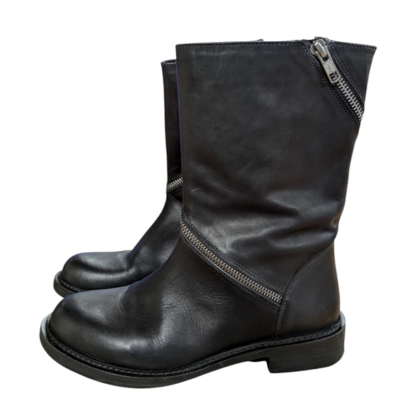 Vintage Foundry Regine Zip Around Black Leather Boots Size 7.5 - Picture 10 of 10